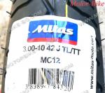 МОТО ГУМА ВЪНШНА 3.00-10 42J TL/TT MC12 МИТАС-3